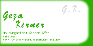 geza kirner business card
