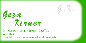 geza kirner business card